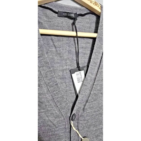 NWT +39 Masq Italian Wool Sweater Vest XXL Gray V-Neck Made in Italy - Picture 2 of 10